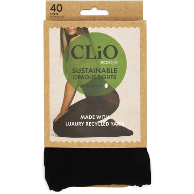 Clio Eco Opaque Tights Black 40D Tall/Extra Tall 