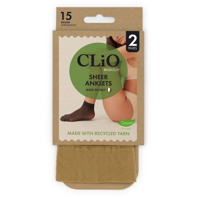 Clio Eco Anklet 15D Natural 1 Size 2 Pack