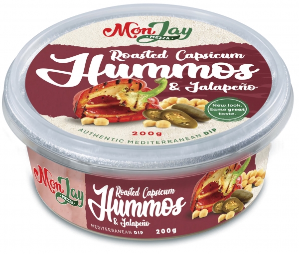 Monjay Mezza Hummos Roast Capsicum & Jalapeno Dip 200g