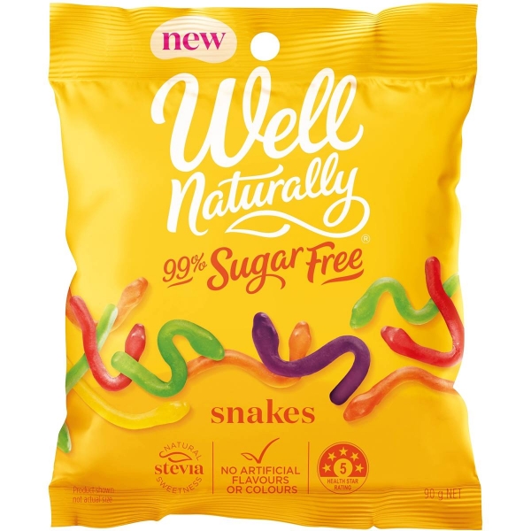 Well Naturally Snakes 99% Sugar Free 90g