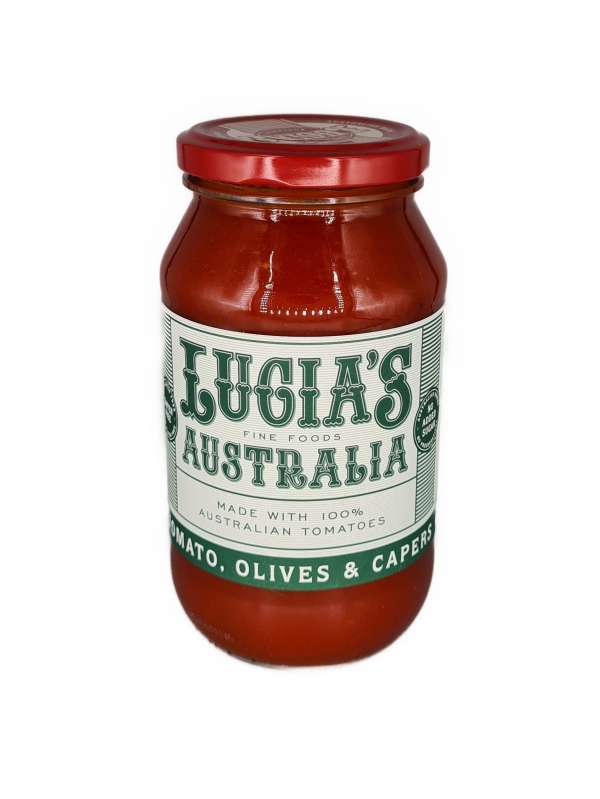 Lucia's Pasta Sauce Tomato, Olive & Capers 500g