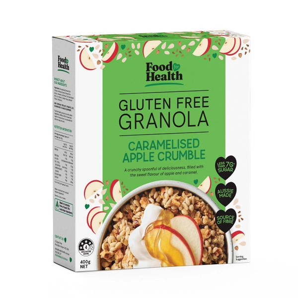 Food For Health Gluten Free Granola Caramelised Apple Crumble 400g