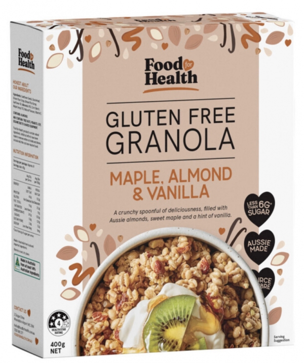 Food For Health Gluten Free Granola Maple, Almond & Vanilla 400g