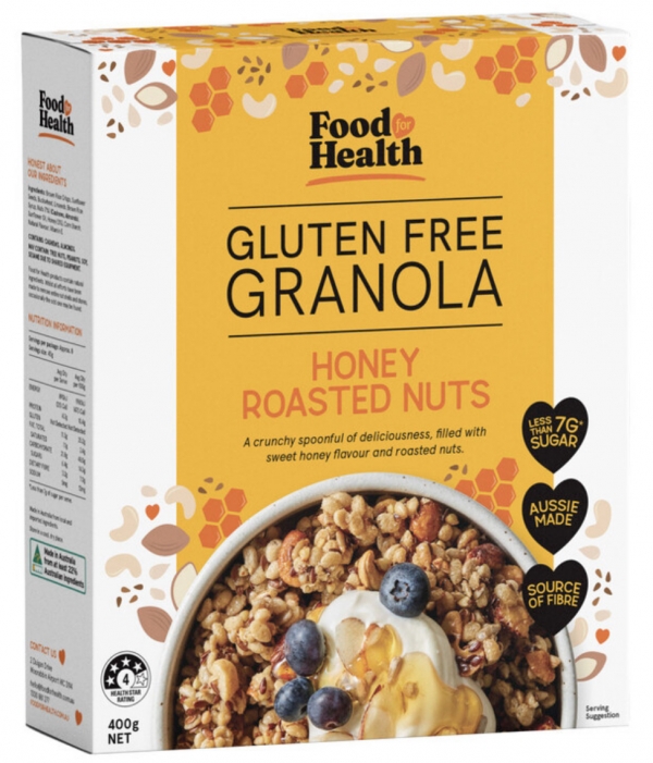 Food For Health Gluten Free Granola Honey Roast Nut 400g