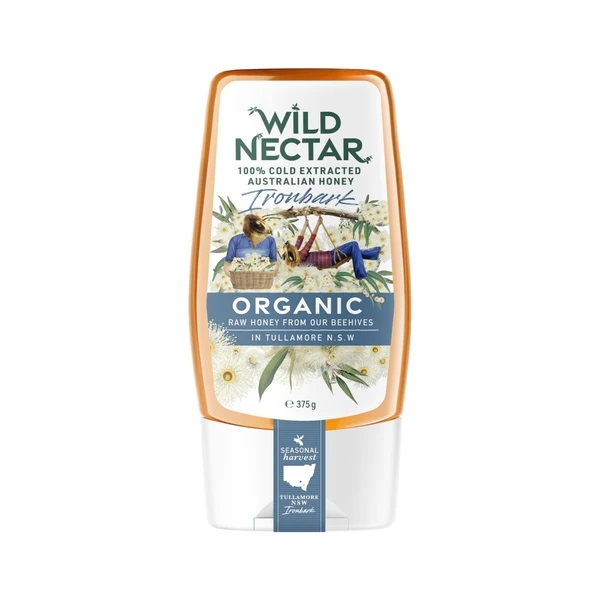 Wild Nectar Organic Australian Honey Ironbank Squeeze 375g