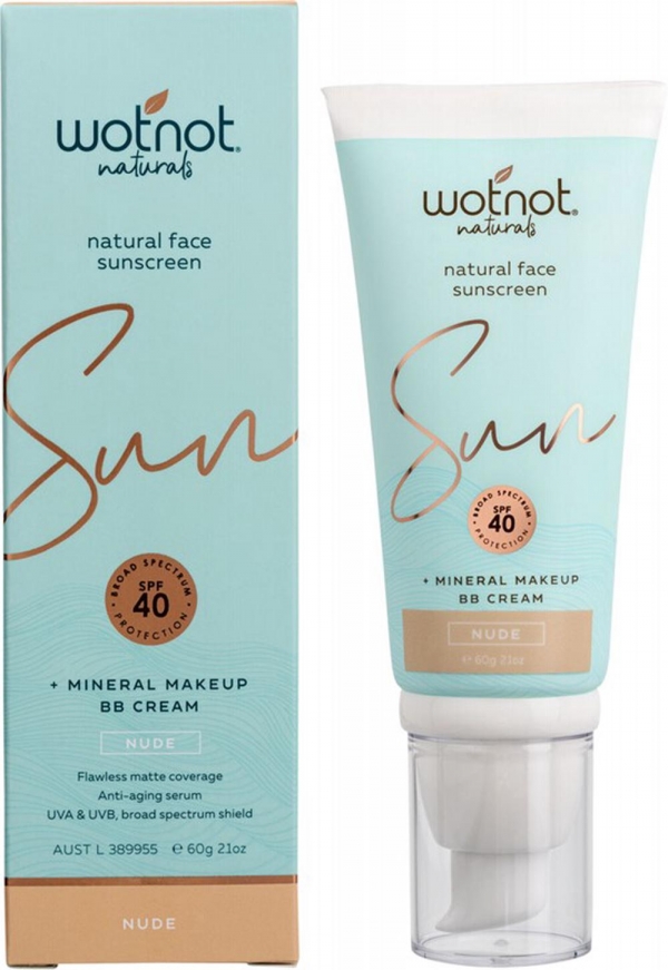 Wotnot Natural Sunscreen BB Cream Nude SPF 40 60g