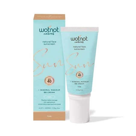 Wotnot Natural Sunscreen BB Cream Tan SPF 40 60g