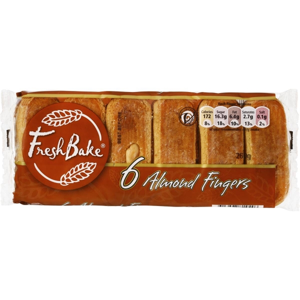 Fresh Bake Almond Fingers 6 Pack 280g