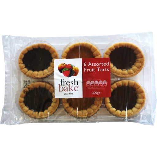 Fresh Bake Assorted Fruit Tarts 6 Pack 300g