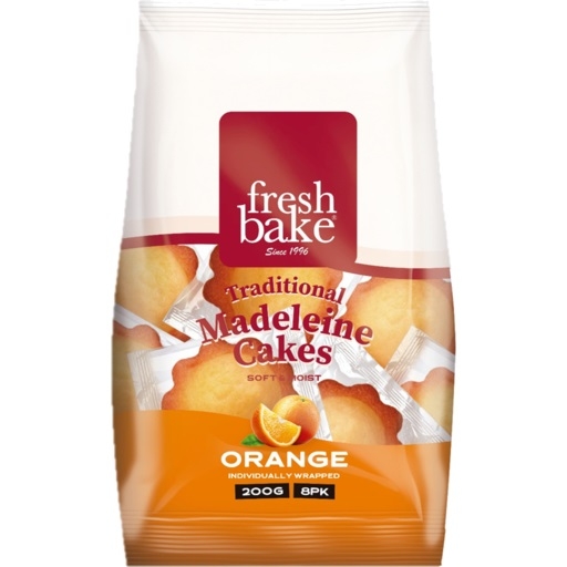 Freshbake Orange Madeleine Cakes 8 Pack 200g