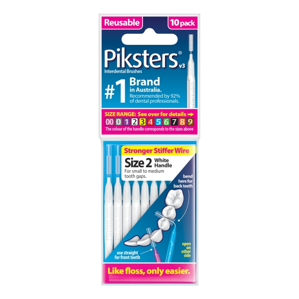 Piksters Interdental Brushes White Size 2 10pk