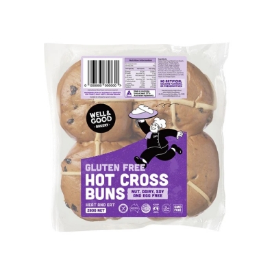 Well & Good Gluten Free Fruit Hot Cross Buns 280g