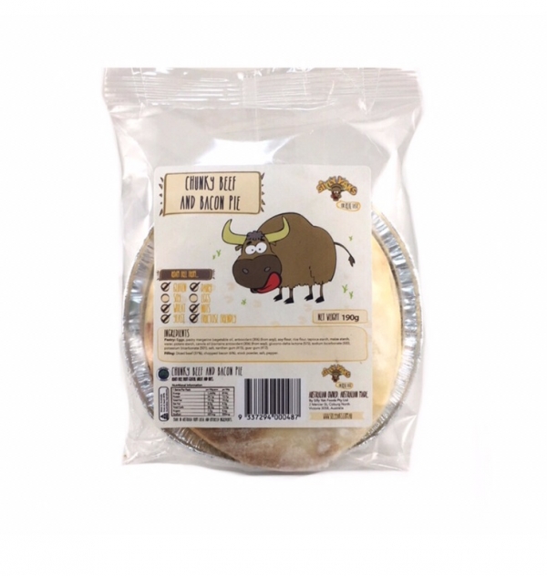 Silly Yaks Chunky Beef & Bacon Pie Gluten Free 190g