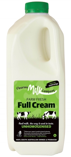 Fleurieu Milk Co Farm Fresh Full Cream Milk Unhomogenised 2lt