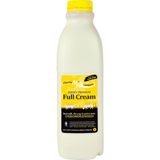 Fleurieu Milk Co Jersey Premium Full Cream Milk Unhomogenised 1lt