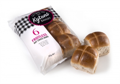 Kytons Bakery Hot Cross Buns Fruitless 6 Pack 500g