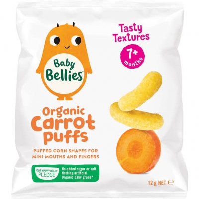 Baby Bellies Puffs Organic Carrot 7+ Months 12g