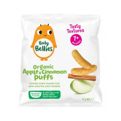 Baby Bellies Puffs Organic Apple & Cinnamon 7+ Months 12g