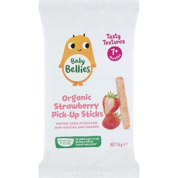 Baby Bellies Organic Pick Up Sticks Strawberry 16g