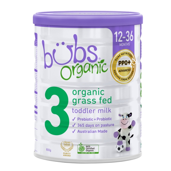 Bubs Organic Grass Fed Stage 3 Toddler Formula 800g