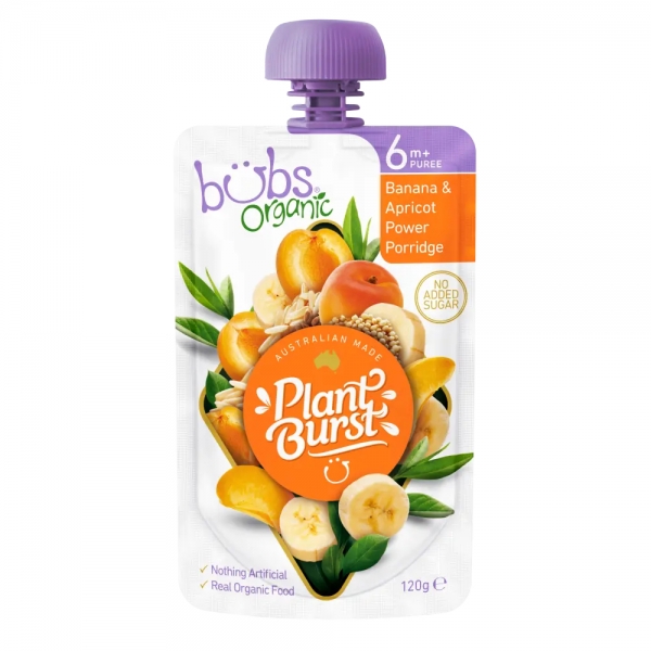 Bubs Organic Banana & Apricot Power Porridge 6 Months+ 120g