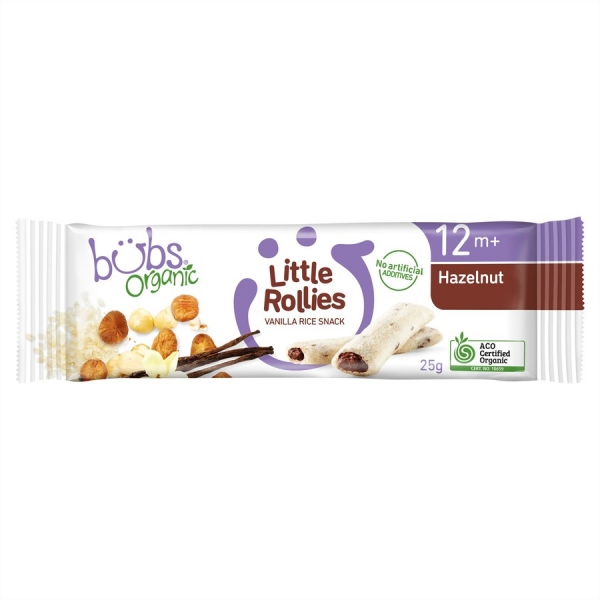 Bubs Organic Little Rollies Hazelnut 25g