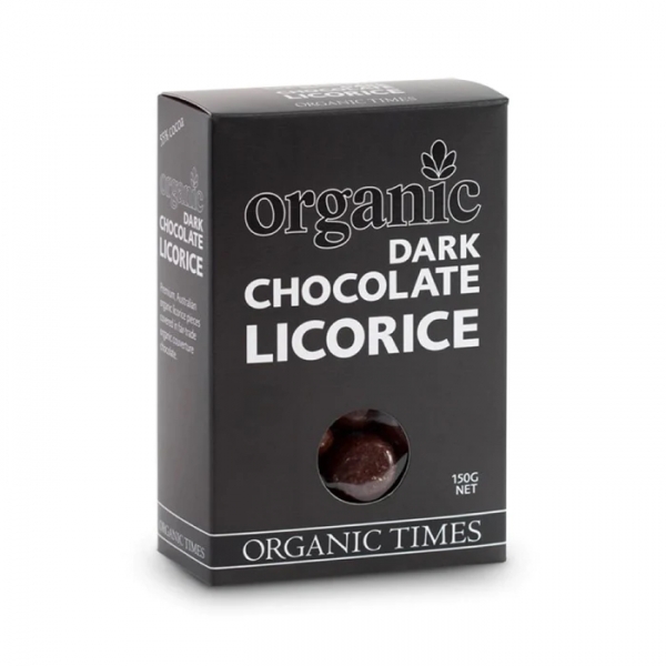 Organic Times Dark Chocolate Licorice 150g