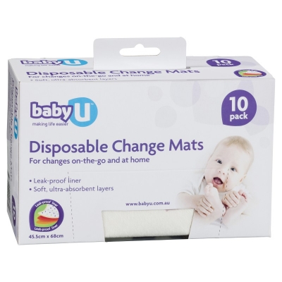 Baby U Change Mat Disposable 10 Pack