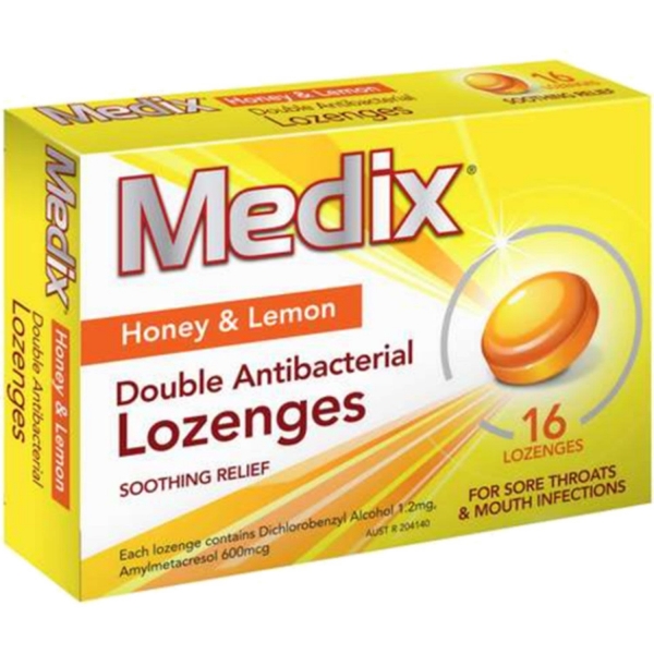 Medix Lozenge Honey & Lemon 16 Pack