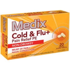 Medix Cold & Flu PE Pain Tablets 20 Pack