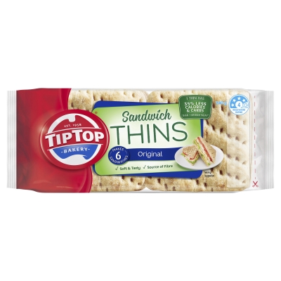 Tip Top Sandwich Thins Original 6 Pack 240g