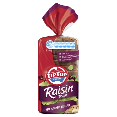 Tip Top Bread Raisin Toast 520g