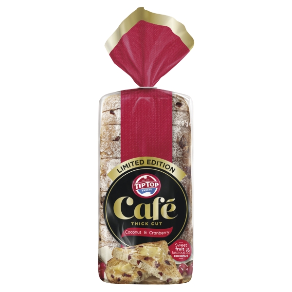 Tip Top Cafe Bread Thick Cut Coconut & Cranberry 500g