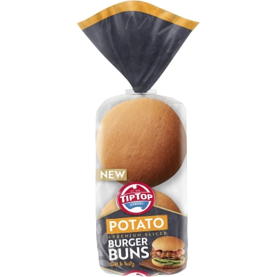 Tip Top Potato Burger Buns 4 Pack 292g