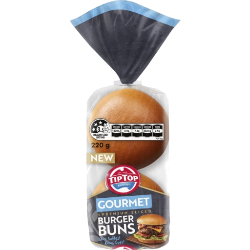 Tip Top Gourmet Burger Buns 4 Pack 220g