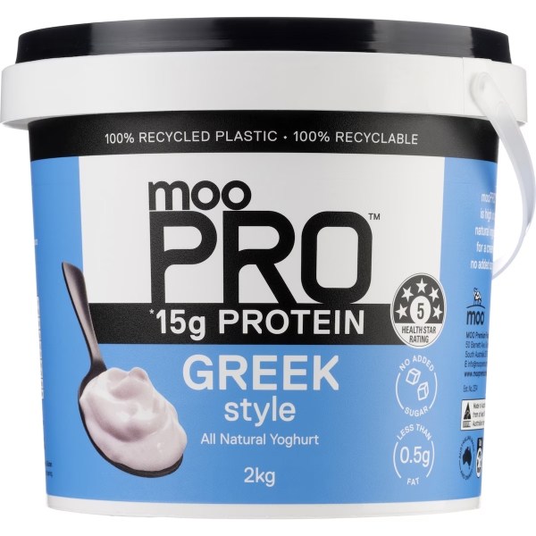 Moo Yoghurt Greek Style Natural Protein 2kg