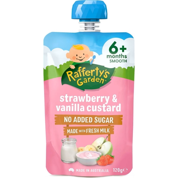 Rafferty's Garden Strawberry & Vanilla Custard 6+ Months 120g