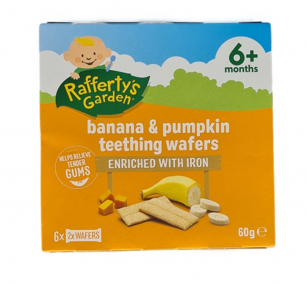 Rafferty's Garden Teething Wafers Banana & Pumpkin 6+ Months 60g