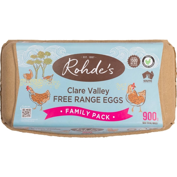 Rohde's Free Range Eggs 18 Pack 900g