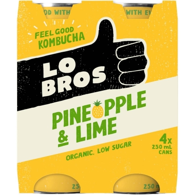 Lo Bros Kombucha Pine Lime 4 x 250ml