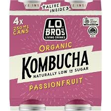 Lo Bros Kombucha Passionfruit 4 x 250ml