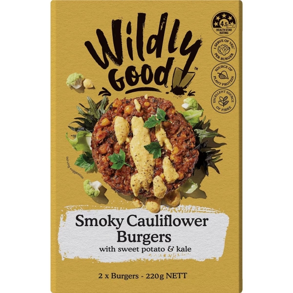 Wildly Good Burgers Smoky Cauliflower 2 Pack 220g