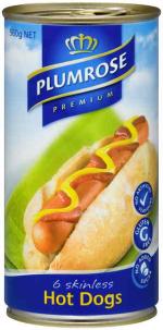 Plumrose Skinless Hot Dogs 560g