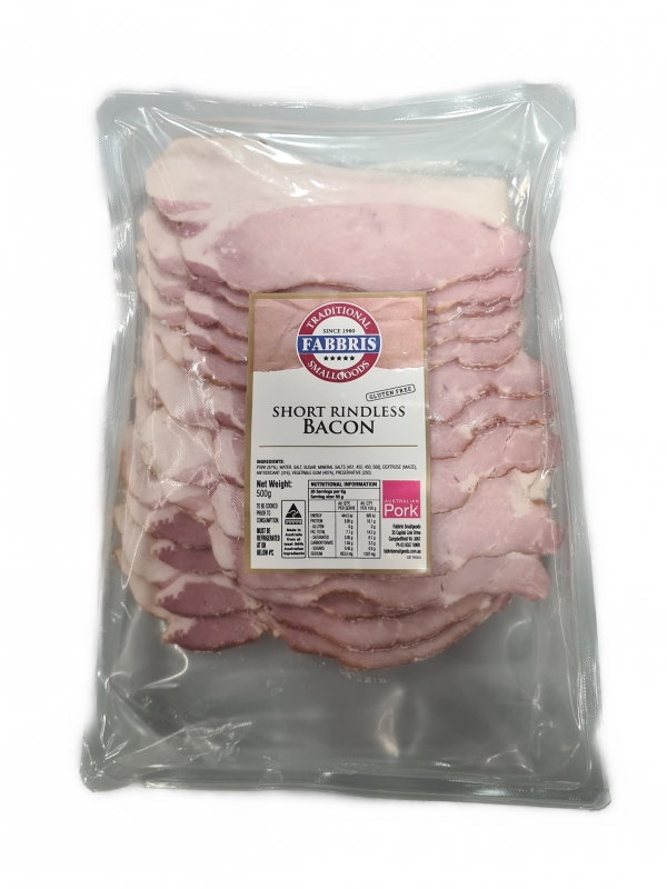 Fabbris Australian Short Cut Bacon 500g