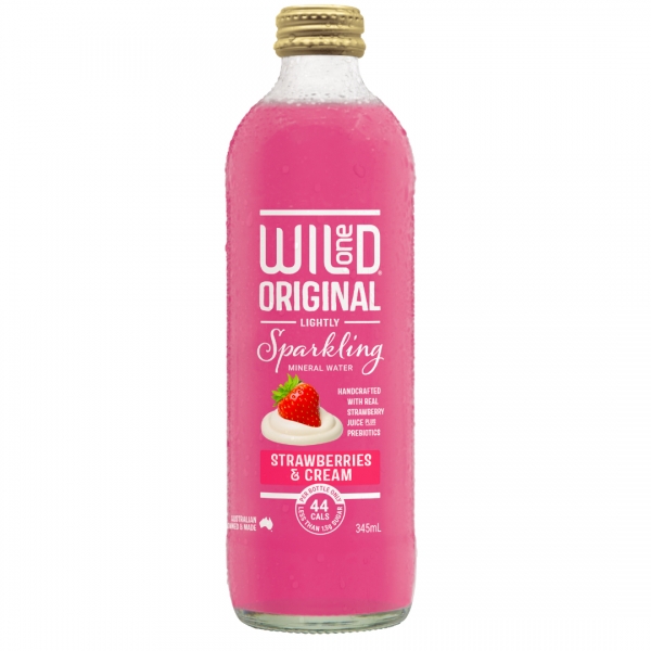 Wild One Organic Sparkling Water Strawberries & Cream 345ml