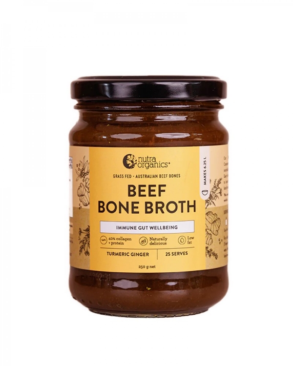 Nutra Organics Beef Bone Broth Concentrate Turmeric Ginger 250g