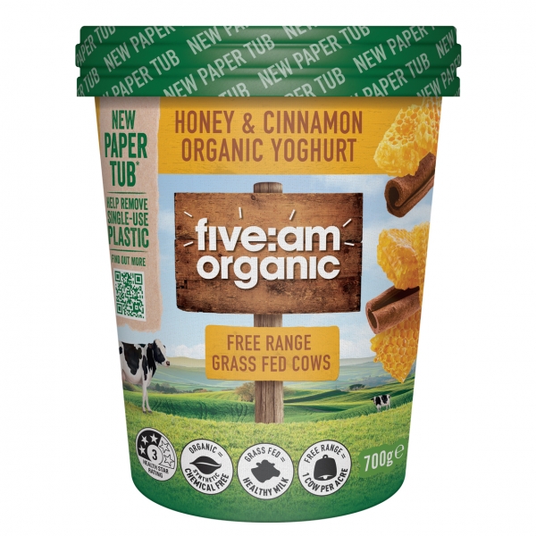 five:am Organic Yoghurt Honey & Cinnamon 700g