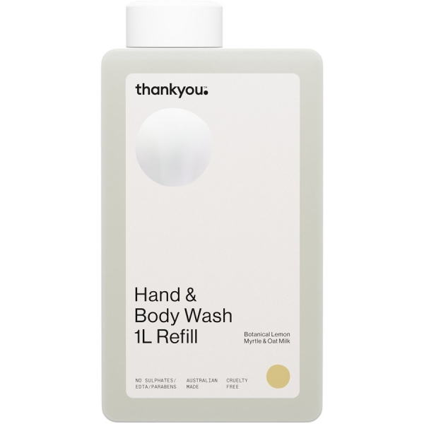 Thankyou Hand & Body Wash Refill Lemon Myrtle & Oat Milk 1lt