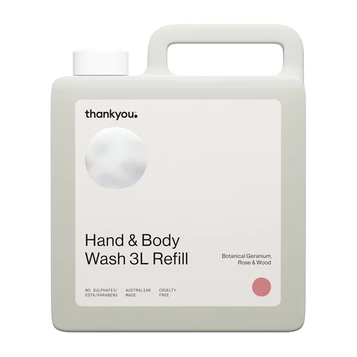 Thankyou Hand & Body Wash Refill Geranium, Rose & Wood 3lt