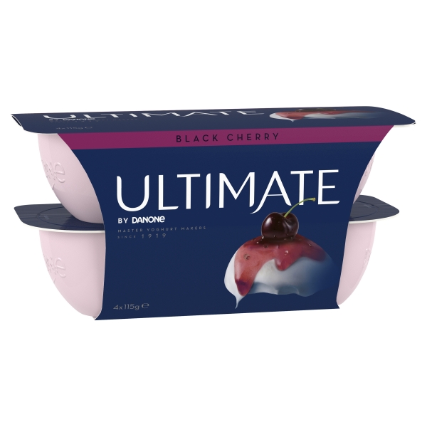 Danone Ultimate Greek Yoghurt Black Cherry 4 x 115g